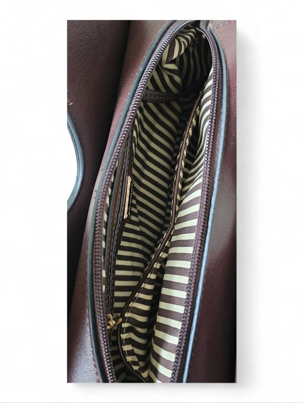 Brahmin Two-Tone Brown & Tan Croc-Embossed Top-Handle Bag - Picture 10 of 12
